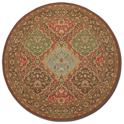 Couristan Couristan Pera 8 Round Hereke Multi Chocolate Area Rugs