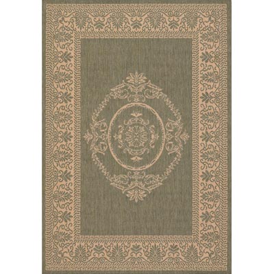 Couristan Couristan Recife 8 Square Antique Medallion Green Natural Area Rugs