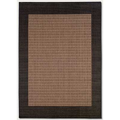 Couristan Couristan Recife 7 Square Checkered Field Black Cocoa Area Rugs