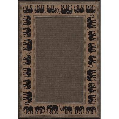 Couristan Couristan Recife 7 Round Elephant Cocoa Black Area Rugs