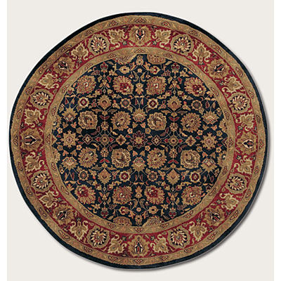 Couristan Couristan Shiraz 6 Round All Over Floral Midnight Blue Area Rugs