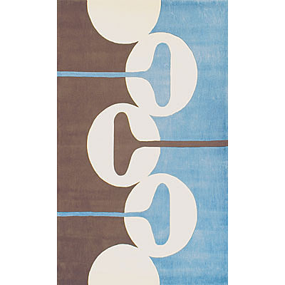 Foreign Accents Foreign Accents Festival Dots 5 x 8 Blue Brown Area Rugs