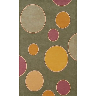 Foreign Accents Foreign Accents Festival Dots 8 x 10 Green Area Rugs