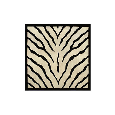 Nejad Rugs Nejad Rugs African Safari 6 Square Zebra Ivory/Black Area Rugs