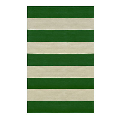 Nejad Rugs Nejad Rugs Boardwalk Stripes 5 x 8 Emerald/Ivory Area Rugs