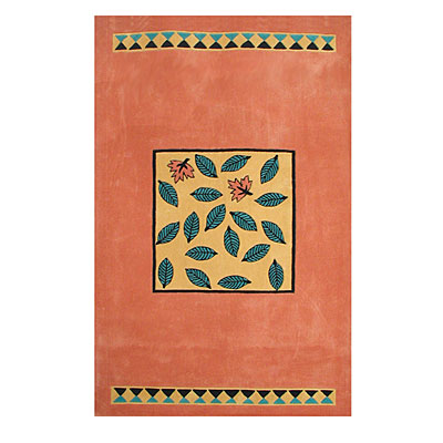 Nejad Rugs Nejad Rugs The Bright Collection 5 x 8 Garden Leaves Peach/Yellow Area Rugs