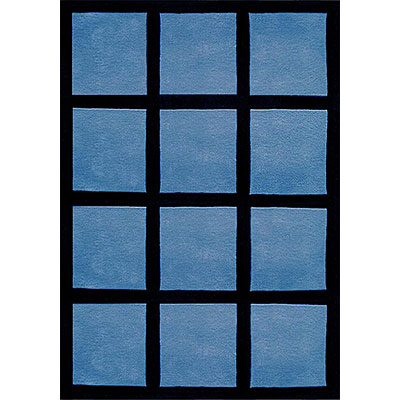 Nejad Rugs Nejad Rugs The Bright Collection 5 x 8 Window Blocks Blue/Black Area Rugs
