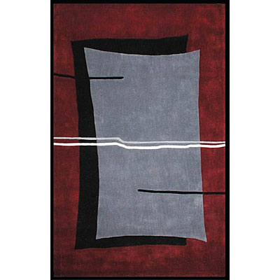 Nejad Rugs Nejad Rugs The Bright Collection 5 x 8 Flash Grey/Burgundy Area Rugs