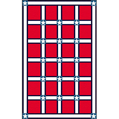 Nejad Rugs Nejad Rugs The Bright Collection 5 x 8 Stars & Stripes Red/White Area Rugs