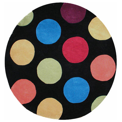 Nejad Rugs Nejad Rugs The Bright Collection 8 Round Dots Black Area Rugs