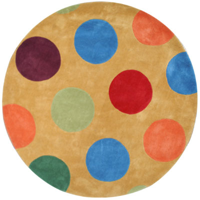 Nejad Rugs Nejad Rugs The Bright Collection 5 Round Dots Yellow Area Rugs
