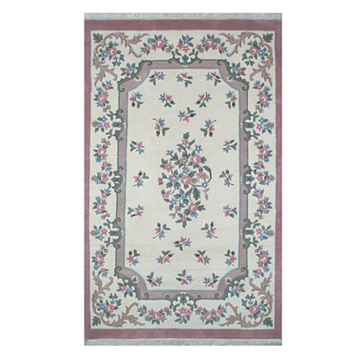 Nejad Rugs Nejad Rugs French Country 9 x 12 Floral Aubuson Ivory/Rose Area Rugs