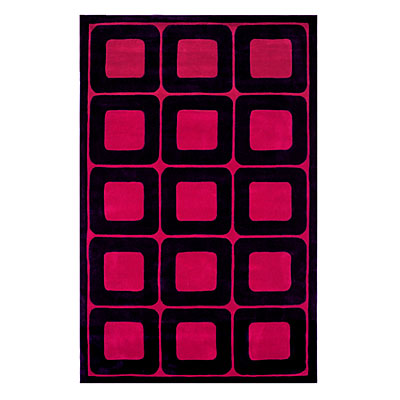 Nejad Rugs Nejad Rugs Deco Blocks 5 X 8 BLACK/BERRY RED Area Rugs