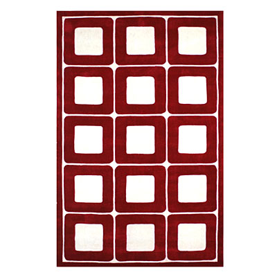 Nejad Rugs Nejad Rugs Deco Blocks 8 X 11 RED/WHITE Area Rugs
