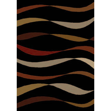 Orian Rugs Orian Rugs Shagadelic 5 x 7 Streamers Black Area Rugs