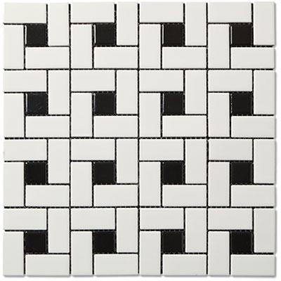 Adex USA Adex USA Coordinating Floor - Porcelain Pinwheel Mosaic Black & White (Sample) Tile & Stone