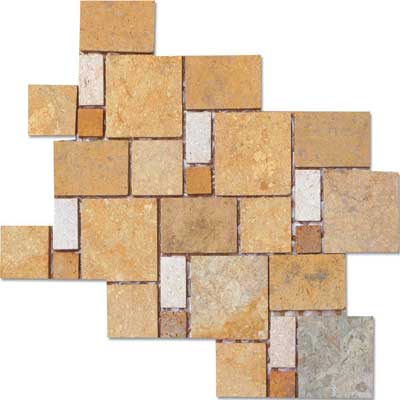 Alfagres Alfagres Tumbled Marble Puzzle Stone 8 1/8 x 10 5/8 Perlatto Dorado Royal Veteado Tile & Stone