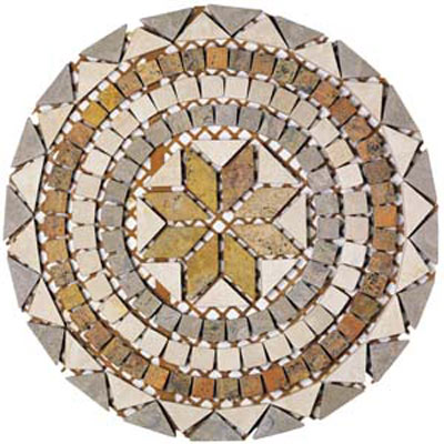Alfagres Alfagres Tumbled Marble Medallions Cafe Pinto Bronce Boticcino Tile & Stone