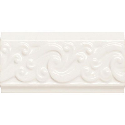 American Olean American Olean Designer Elegance Accents Ice White Curl Deco 3 x 6 Tile & Stone