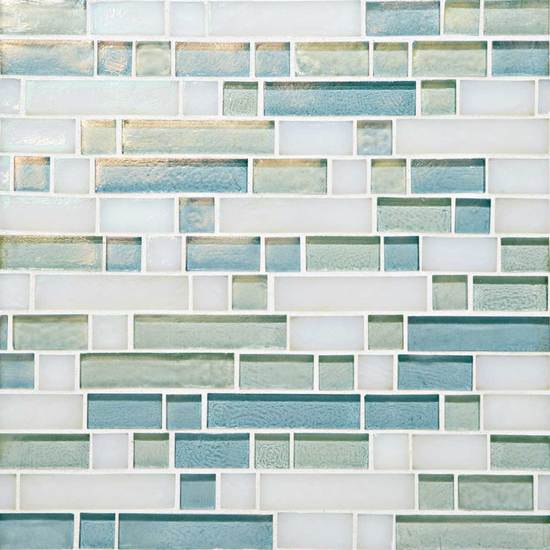 American Olean American Olean Garden Oasis Random Linear Mosaic Daylight Sky Tile & Stone
