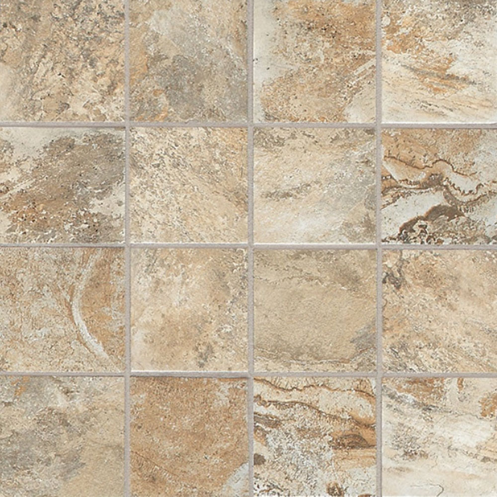 American Olean American Olean Kendal Slate 3 x 3 Mosaic Ambleside Beige Mosaic Tile & Stone