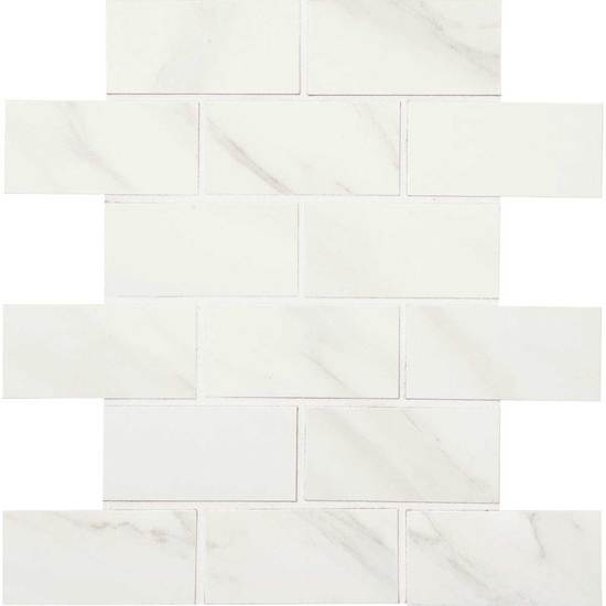 American Olean American Olean Mirasol 2 x 4 Brick Joint Mosaic Bianco Carrara Tile & Stone