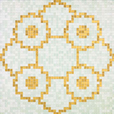 Bisazza Mosaico Bisazza Mosaico Decori 20 - Linear de Rosas Blanco Tile & Stone