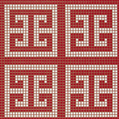 Bisazza Mosaico Bisazza Mosaico Decori Opus Romano - Key White Red Tile & Stone
