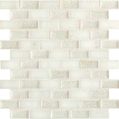 Daltile Daltile Aura 1 x 2 Brick Joint Mosaic Silver Cloud Tile & Stone