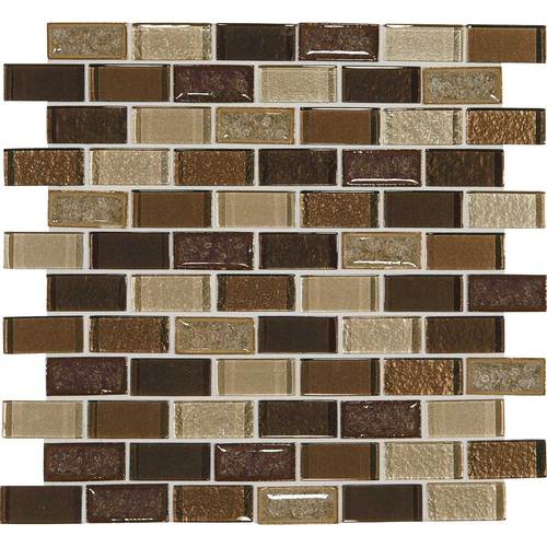 Daltile Daltile Crystal Shores 1 x 2 Brick Mosaic Copper Coast Tile & Stone