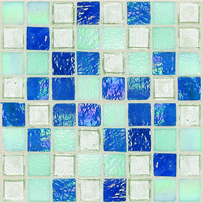 Daltile Daltile Egyptian Glass Mosaics 1 x 1 Blends Blue Pearl Mix Tile & Stone