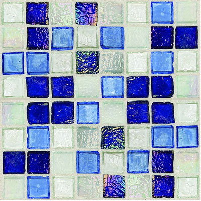 Daltile Daltile Egyptian Glass Mosaics 1 x 1 Blends Sapphire Collage Tile & Stone