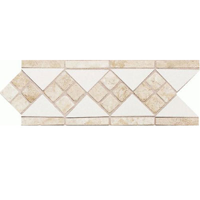 Daltile Daltile Fashion Accents Semi-Gloss w/Ocean Glass & Tumbled Stone White Travertine Tile & Stone