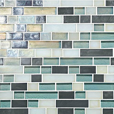Daltile Daltile Glass Horizons Random Linear Mosaic Blends Atlantic Blend Random Linear Mosaic Tile & Stone
