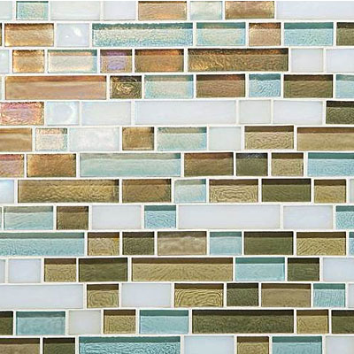 Daltile Daltile Glass Horizons Random Linear Mosaic Blends Caribbean Blend Random Linear Mosaic Tile & Stone