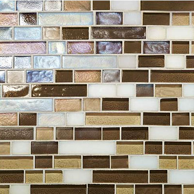 Daltile Daltile Glass Horizons Random Linear Mosaic Blends Mediterranean Blend Random Linear Mosaic Tile & Stone