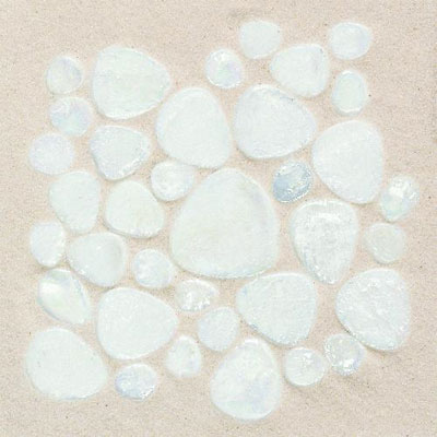 Daltile Daltile Glass Pebbles Mosaic Oyster White Iridescent Tile & Stone