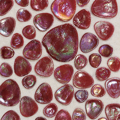 Daltile Daltile Glass Pebbles Mosaic Scarlet Iridescent Tile & Stone