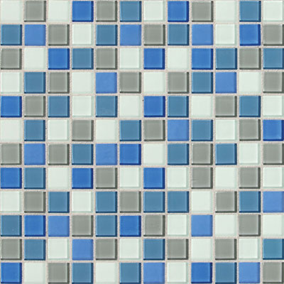 Daltile Daltile Isis Glass Mosaic 1 x 1 Blends Polo Blue Blend Tile & Stone