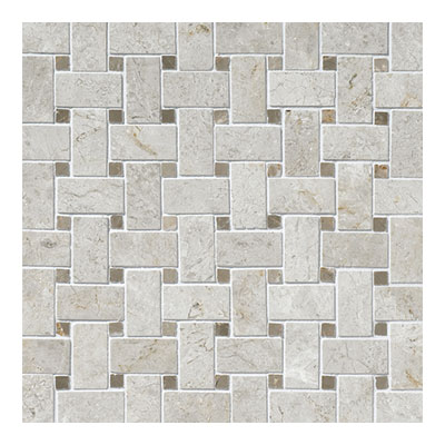 Daltile Daltile Limestone Mosaics Unique Shapes Arctic Gray Basketweave Tile & Stone
