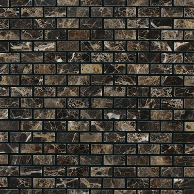 Daltile Daltile Marble Brick Joint Mosaic Emperador Dark Tile & Stone