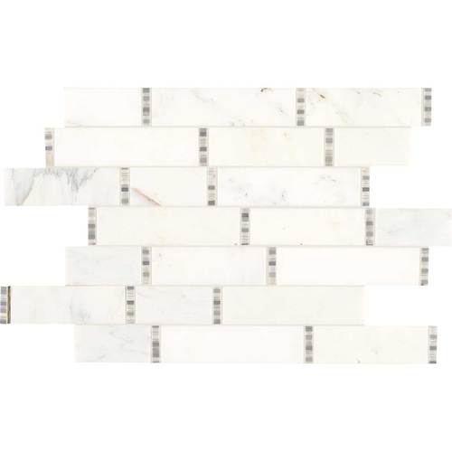 Daltile Daltile Marble Random Linear Mosaic First Snow Tile & Stone