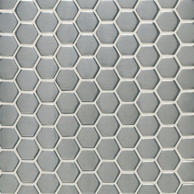 Daltile Daltile Metallica - Metal Tile Hexagon Mosaic Brushed Stainless Steel Tile & Stone