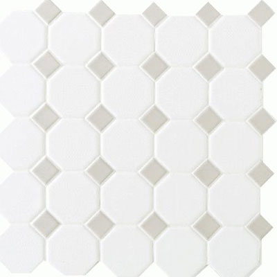 Daltile Daltile Octagon & Dot Matte White/Gray Gloss Dot Tile & Stone