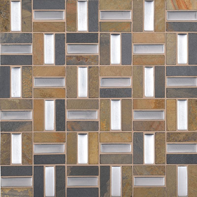 Daltile Daltile Olympus Slate 5/8 x 2 Crosshatch Mosaic Acropolis Tile & Stone