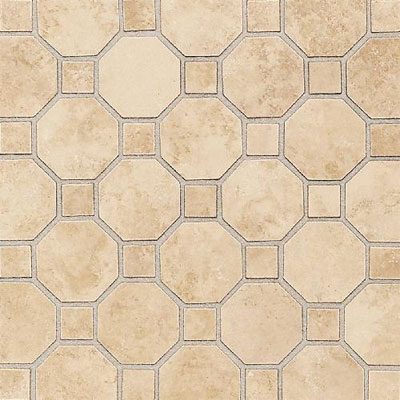 Daltile Daltile Salerno Mosaic Octagon w/Dot Nubi Bianche Tile & Stone