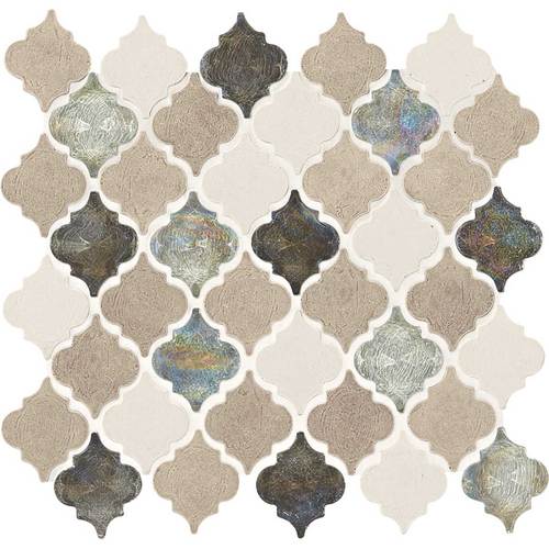 Daltile Daltile Stone Decorative Mosaics Blanc Et Beige Baroque Tile & Stone