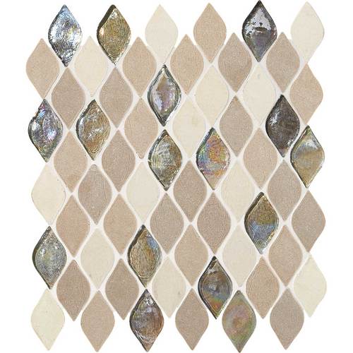 Daltile Daltile Stone Decorative Mosaics Blanc Et Beige Rain Drop Tile & Stone