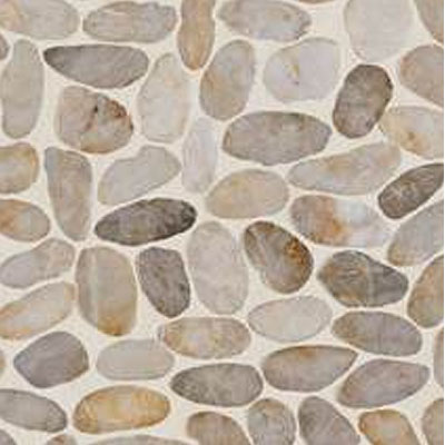 Daltile Daltile Stone Decorative Pebble Mosaics Creamy Sand River Pebble Mosaic Tile & Stone