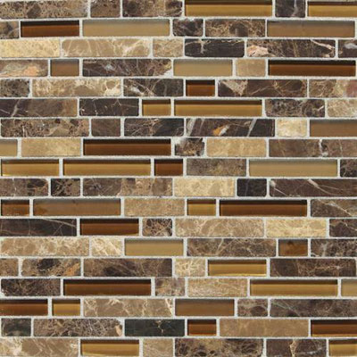 Daltile Daltile Stone Radiance Mosaic Butternut Emperador Blend Random Tile & Stone